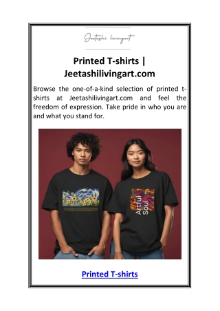 Printed T-shirts  Jeetashilivingart.com