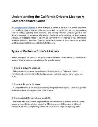 Understanding the California Driver's License A Comprehensive Guide