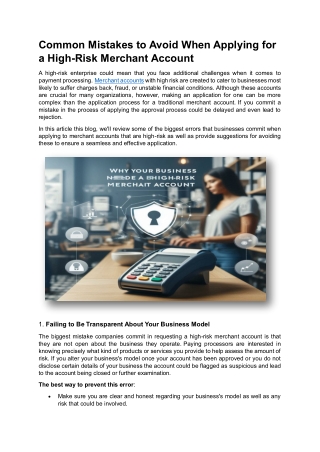 Common Mistakes to Avoid When Applying for a High