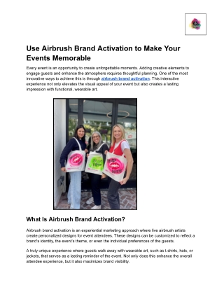 Use Airbrush Brand Activation to Make Your Events Memorable