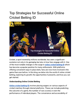 Untitled document (49)Top Strategies for Successful Online Cricket Betting ID