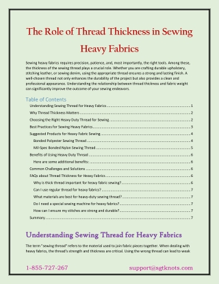 The Role of Thread Thickness in Sewing Heavy Fabrics