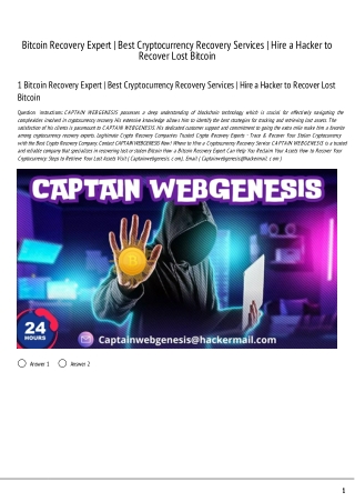 Bitcoin Recovery Expert | Best Cryptocurrency Recovery Services | Hire a Hacker