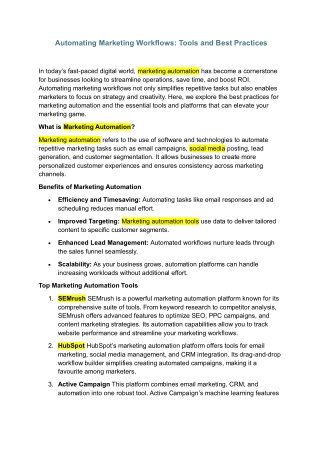 Automating Marketing Workflows ARTICLE HF 20-01-2025