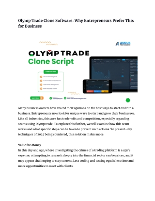 Olymp Trade Clone Software_ Why Entrepreneurs Prefer This for Business