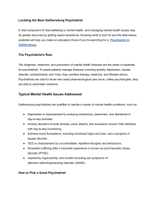_Psychiatrist in Gaithersburg