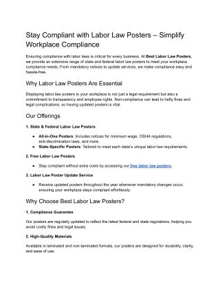 Stay Updated with 2025 Labor Law Changes – Order Posters Today