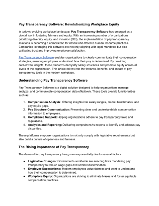Pay Transparency Software_ Revolutionizing Workplace Equity