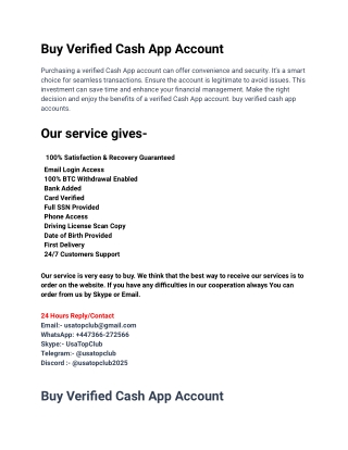 Buy Verified Cash App Account