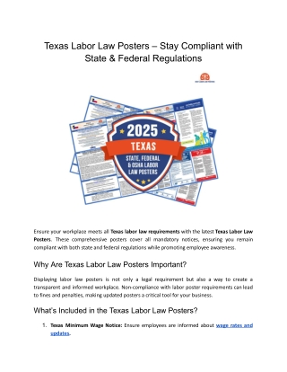 Texas Minimum Wage Posters & Labor Law Notices for 2025