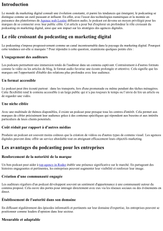 Le rôle croissant du podcasting en marketing digital