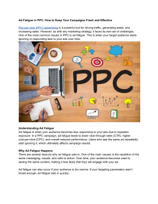 Ad Fatigue in PPC How to Keep Your Campaigns Fresh and Effective