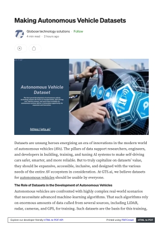 Making Autonomous Vehicle Datasets