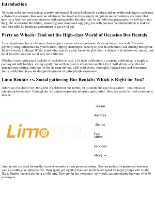 Party on Wheels: Uncover the High-class World of Bash Bus Rentals