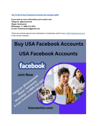 ts and manage safTop 10 site to buy Facebook accounely