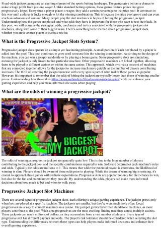 The Truth About Progressive Jackpots: A Player's Guide