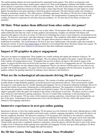 3D Slots Revolution - Virtual meets Reality