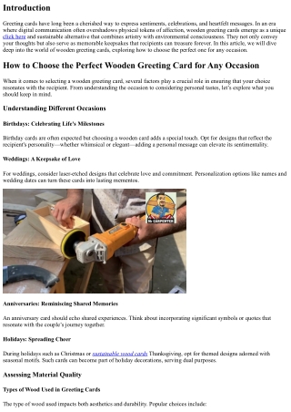 How to Choose the Perfect Wooden Greeting Card for Any Occasion