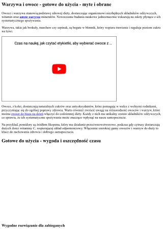 Warzywa i owoce - z certyfikatem HACCP - obrane i myte