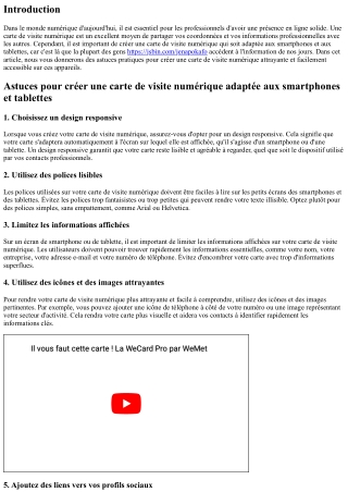Astuces pour créer une carte de visite numérique adaptée aux smartphones et tabl