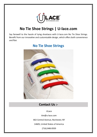No Tie Shoe Strings  U-lace.com
