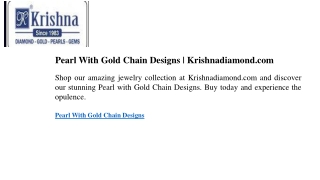 Pearl With Gold Chain Designs  Krishnadiamond.com