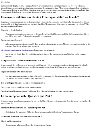 Comment sensibiliser vos clients à l'écoresponsabilité sur le web ?