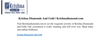 Krishna Diamonds And Gold  Krishnadiamond.com
