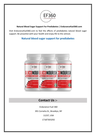 Natural Blood Sugar Support For Prediabetes  Endurancefuel360.com
