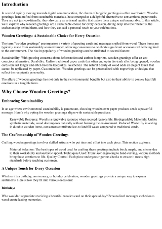 Wooden Greetings: A Sustainable Choice for Every Occasion