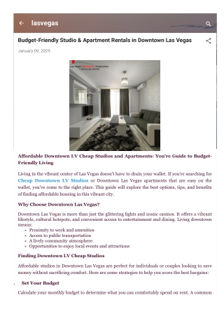 Budget-Friendly Studio & Apartment Rentals in Downtown Las Vegas