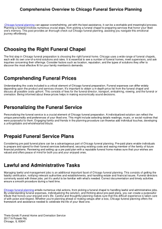 Comprehensive Guide to Chicago Funeral Preparation