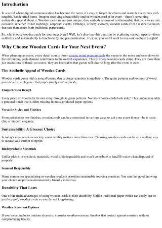 Why Choose Wooden Cards for Your Next Event?