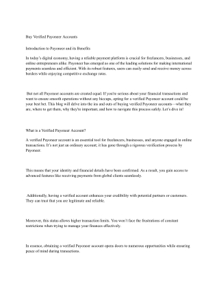 Buy Verified Payoneer Accounts