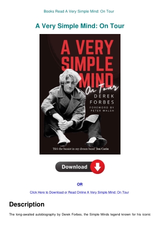 Books Read A Very Simple Mind On Tour