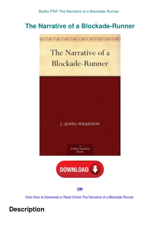 Books PDF The Narrative of a Blockade-Runner