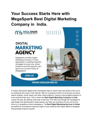 Your Success Starts Here with MegaSpark.Best Digital Marketing Company in  India