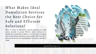 What Makes Ideal Demolition Services the Best Choice for Safe and Efficient Solutions