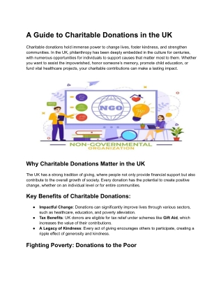 A Guide to Charitable Donations in the UK