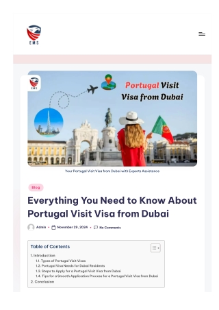 Portugal Visit Visa From Dubai