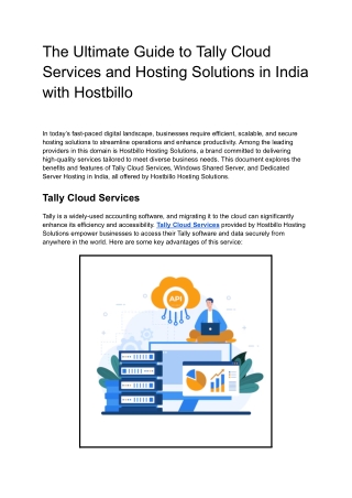 The Ultimate Guide to Tally Cloud Services and Hosting Solutions in India with Hostbillo