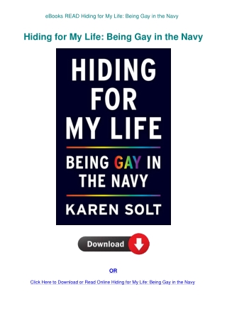 eBooks READ Hiding for My Life Being Gay in the Navy