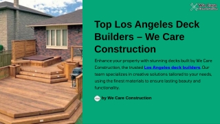 Top Los Angeles Deck Builders – We Care Construction