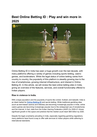 Best Online Betting ID _ Play and win more in 2025