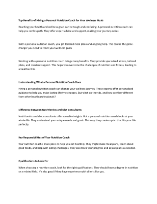 Personal trainer and nutrition coach at Pleasant Care  In Maryland