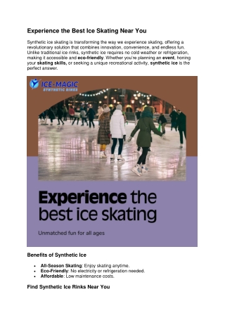 Experience the Best Ice Skating Near You