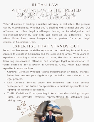 Why Rutan Law is the Trusted Partner for Expert Legal Counsel in Columbus, Ohio