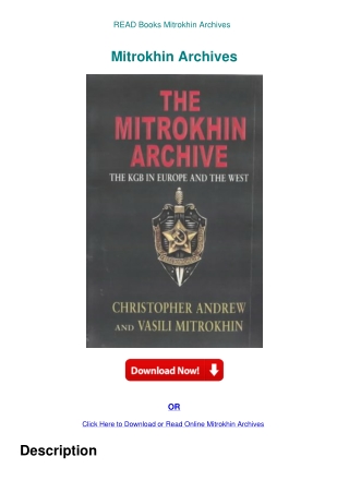 READ Books Mitrokhin Archives