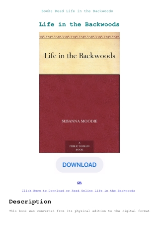 Books Read Life in the Backwoods