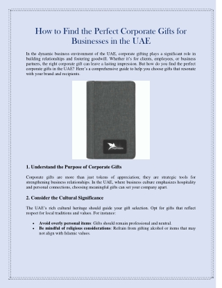How to Find the Perfect Corporate Gifts for Businesses in the UAE
